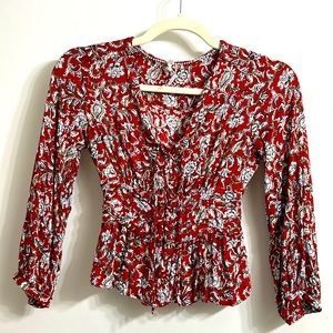 Anthropologie Corset Peasant Top 0P